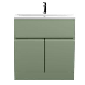 Hudson Reed Urban 800mm Floor Standing 2 Door Unit and Basin Soft Close 1 Tap Hole Rigid Handleless