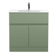 Hudson Reed Urban 800mm Satin Green Floor Standing Vanity Unit with 1 Tap Hole Basin