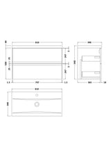 Urban 800mm Wall Hung 2-Drawer Unit and Mid-Edge Basin 1 Tap Hole