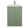 Urban 600mm Floor Standing 2-Door Unit and Curved Basin 1 Tap Hole