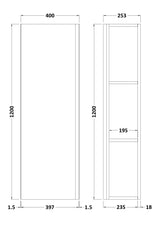 Hudson Reed Urban 400mm 1 Door Satin Green Wall Hung Tall Cabinet