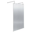1000mm Fluted Wetroom Scren with Arms & Feet Polished Chrome
