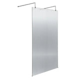 1000mm Fluted Wetroom Scren with Arms & Feet Polished Chrome