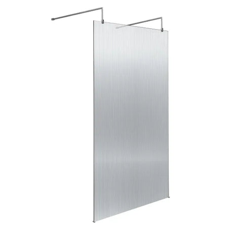 1000mm Fluted Wetroom Scren with Arms & Feet Polished Chrome