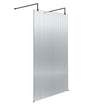1000mm Fluted Wetroom Scren with Arms & Feet Matt Black