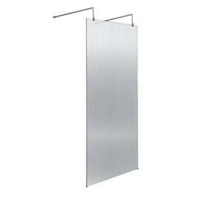 800mm Fluted Wetroom Scren with Arms & Feet Polished Chrome