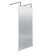 800mm Fluted Wetroom Scren with Arms & Feet Matt Black