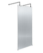 900mm Fluted Wetroom Scren with Arms & Feet Matt Black