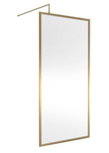Full Outer Frame Wetroom Screens Full Outer Frame Wetroom 8mm Toughened Safety Glass Screen & Support Bar 1950mm x 1000mm x 8mm