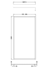 Full Outer Frame Wetroom Screens Full Outer Frame Wetroom 8mm Toughened Safety Glass Screen & Support Bar 1950mm x 1000mm x 8mm
