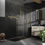 Full Outer Frame Wetroom Screens Full Outer Frame Wetroom 8mm Toughened Safety Glass Screen & Support Bar 1950mm x 1200mm x 8mm