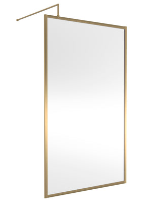 Full Outer Frame Wetroom Screens Full Outer Frame Wetroom 8mm Toughened Safety Glass Screen & Support Bar 1950mm x 1200mm x 8mm