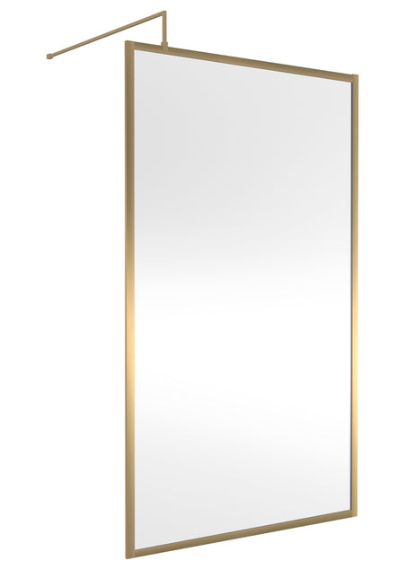 Full Outer Frame Wetroom Screens Full Outer Frame Wetroom 8mm Toughened Safety Glass Screen & Support Bar 1950mm x 1200mm x 8mm