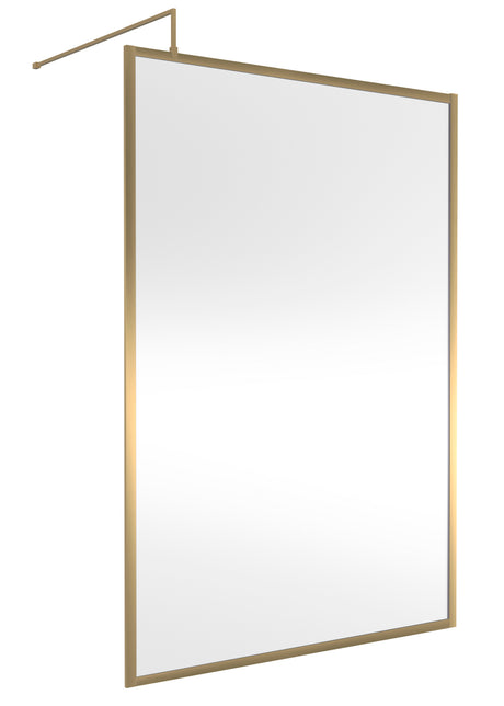 Full Outer Frame Wetroom Screens Full Outer Frame Wetroom 8mm Toughened Safety Glass Screen & Support Bar 1950mm x 1400mm x 8mm