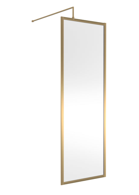 Full Outer Frame Wetroom Screens Full Outer Frame Wetroom 8mm Toughened Safety Glass Screen & Support Bar 1950mm x 700mm x 8mm