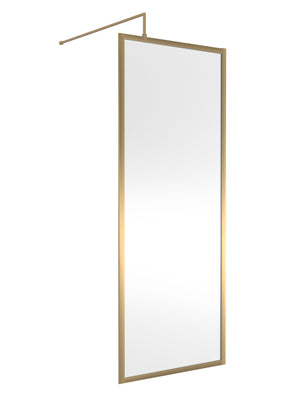 Full Outer Frame Wetroom Screens Full Outer Frame Wetroom 8mm Toughened Safety Glass Screen & Support Bar 1950mm x 800mm x 8mm