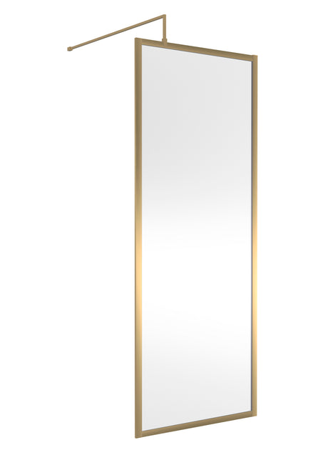 Full Outer Frame Wetroom Screens Full Outer Frame Wetroom 8mm Toughened Safety Glass Screen & Support Bar 1950mm x 800mm x 8mm