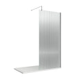 900mm x 1950mm Fluted Wetroom Screen Inc' Bar Polished Chrome