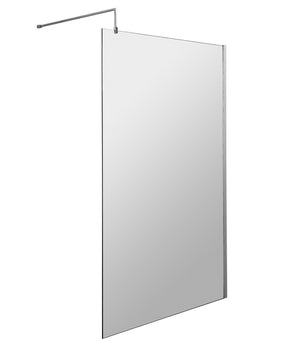1100mm Wetroom Screen With Black Support Bar