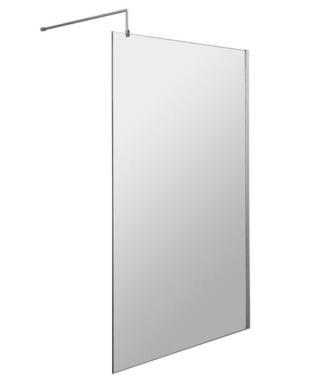 1100mm Wetroom Screen With Black Support Bar