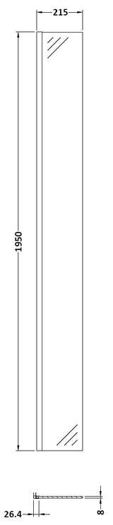 215mm Wetroom Return Screen