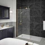 1400mm Wetroom Screen With Brass Support Bar