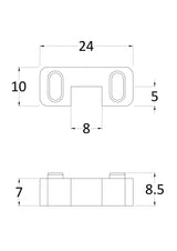 Wetroom Screen Horseshoe Support Polished Chrome