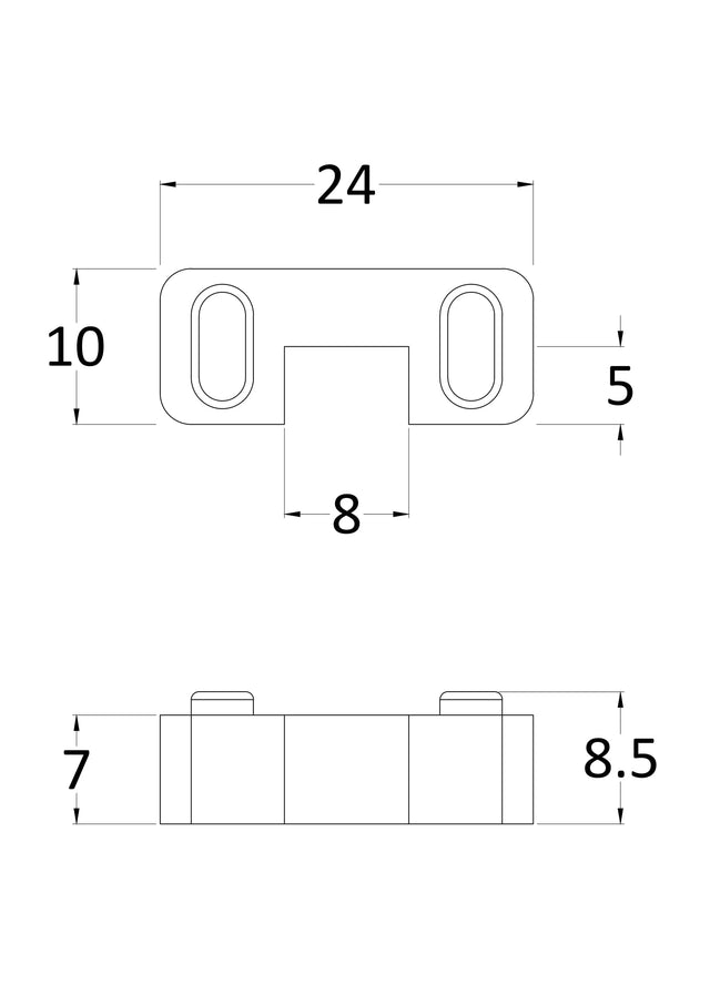 Wetroom Screen Horseshoe Support Polished Chrome
