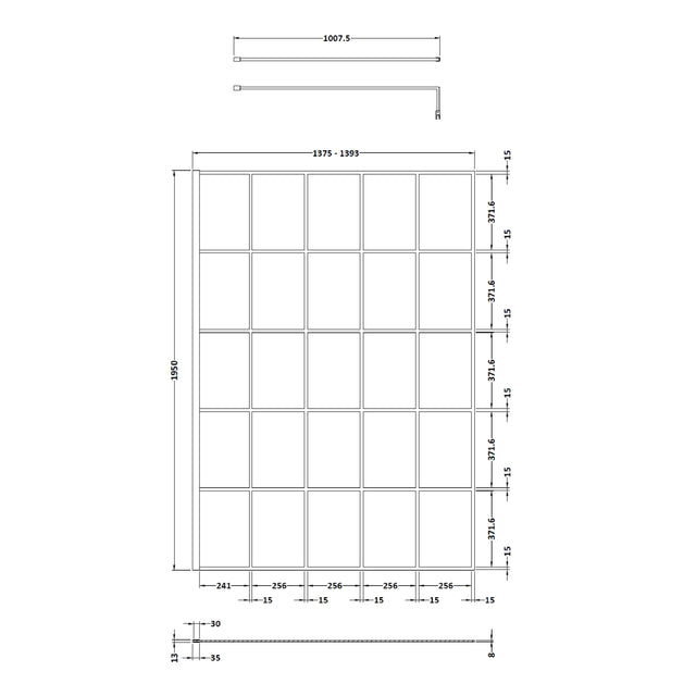 1400mm Framed Wetroom Screen