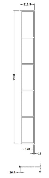 215mm Wetroom Return Screen