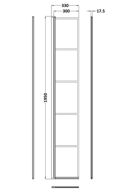 1950mm x 300mm Framed Hinged Return Screen