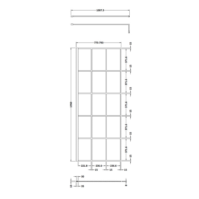 800mm Framed Wetroom Screen