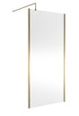 Hudson Reed 1000mm Brushed Brass Semi-Frameless Wetroom Screen With Support Bar and Profile Kit