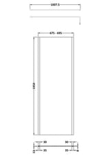 700mm Outer Framed Wetroom Screen with Support Bar