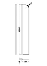 215mm Arched Wetroom Return Screen